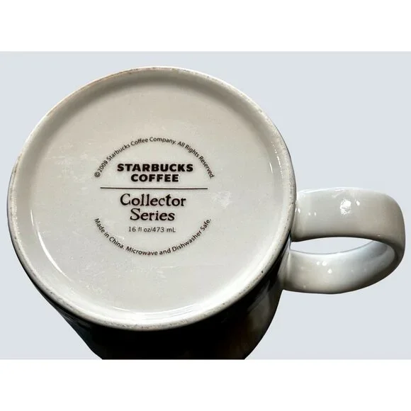 Starbucks Atlanta Collector Series City Mug 16 Oz 2009 Green Interior Skyline Ga - Picture 8 of 8